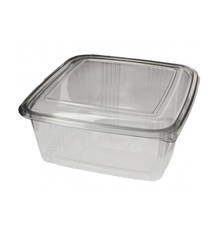Plastic scharnierende Deli-Container PET Vierkant 2000ml (200 stuks) Plastic scharnierende Deli-Container PET Vierkant 2000ml (200 stuks)