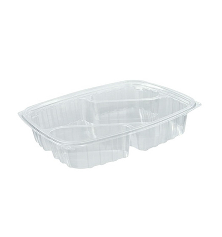 Plastic deli Container OPS "transparantPac" 3 Compartmenten Diagonal transparant 887ml (252 stuks) Plastic deli Container OPS "transparantPac" 3 Compartmenten Diagonal transparant 887ml (252 stuks)