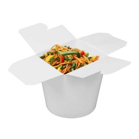 Papieren take-out Container wit 529ml (500 stuks)
