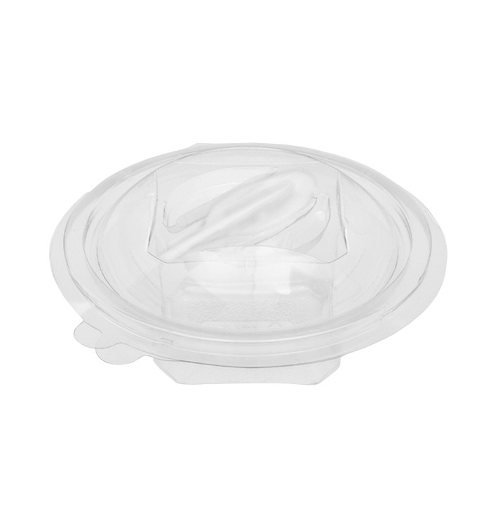 Plastic saladekom APET Rond vormig met lepel 150ml Ø12cm (60 stuks) Plastic saladekom APET Rond vormig met lepel 150ml Ø12cm (60 stuks)