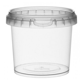 Plastic deli Container met Plastic Deksel PP Onbreekbaar 365 ml Ø9,5 (24 stuks)