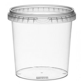 Plastic deli Container met Plastic Deksel PP Onbreekbaar 1180 ml Ø13,3 (180 stuks)