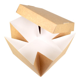 Gourmet Hamburger Doos Kraft 13x13x13cm (25 Stuks)