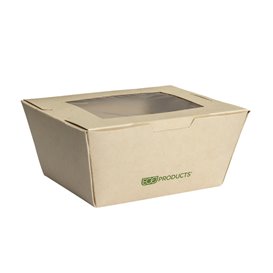 American Box with handles "Doggy Bag" Kraft 12,5x25x7,5cm (25 Stuks)