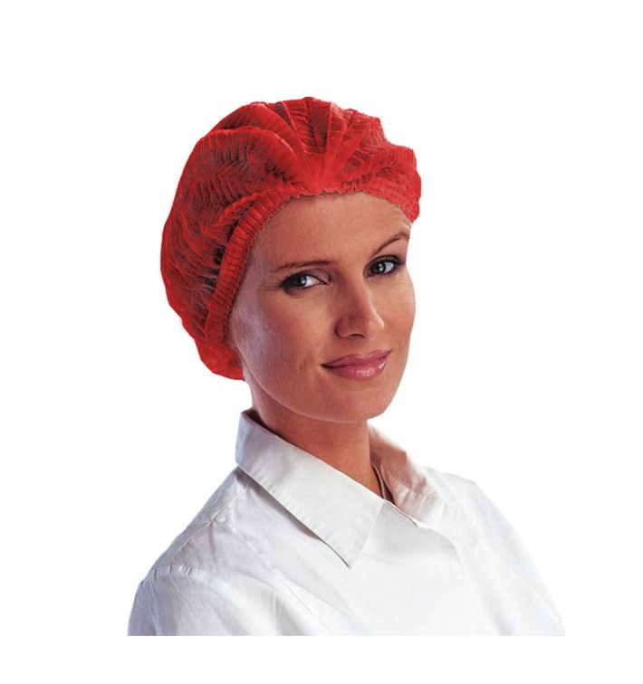 Wegwerp haarnetje PP rood 2 rubber Ø53cm (1.000 stuks) Wegwerp haarnetje PP rood 2 rubber Ø53cm (1.000 stuks)