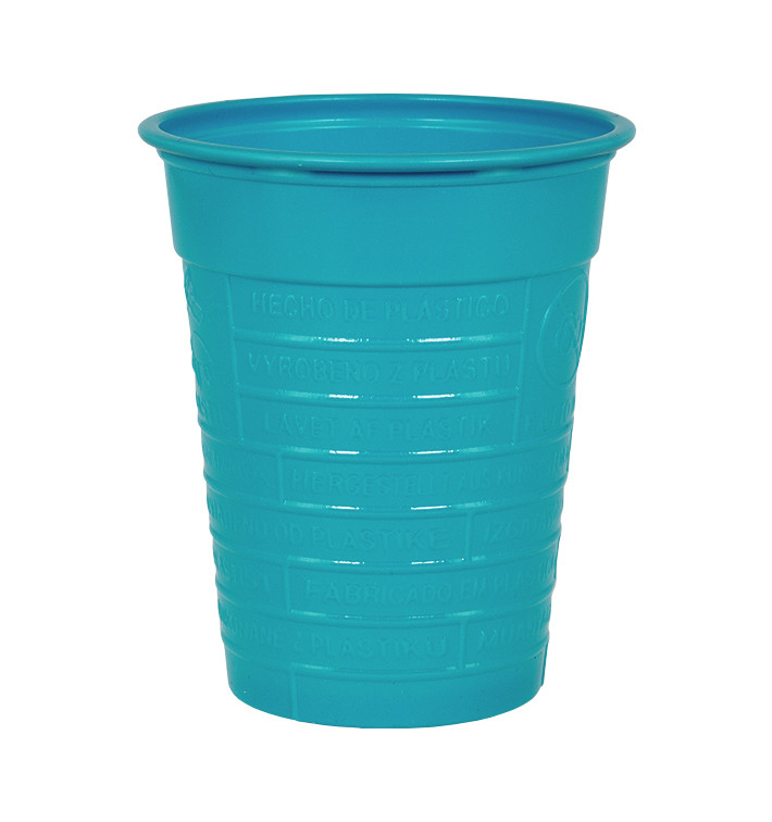 Plastic PS beker turkoois 200ml Ø7cm (50 stuks) 