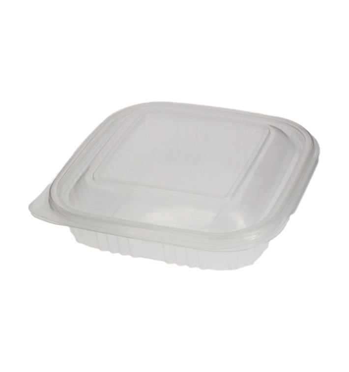 Plastic scharnierende Deli-Container microgolfbaar PP Vierkant 250ml (100 stuks) Plastic scharnierende Deli-Container microgolfbaar PP Vierkant 250ml (100 stuks)