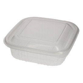 Plastic scharnierende Deli-Container microgolfbaar PP Vierkant 370ml (100 stuks) 