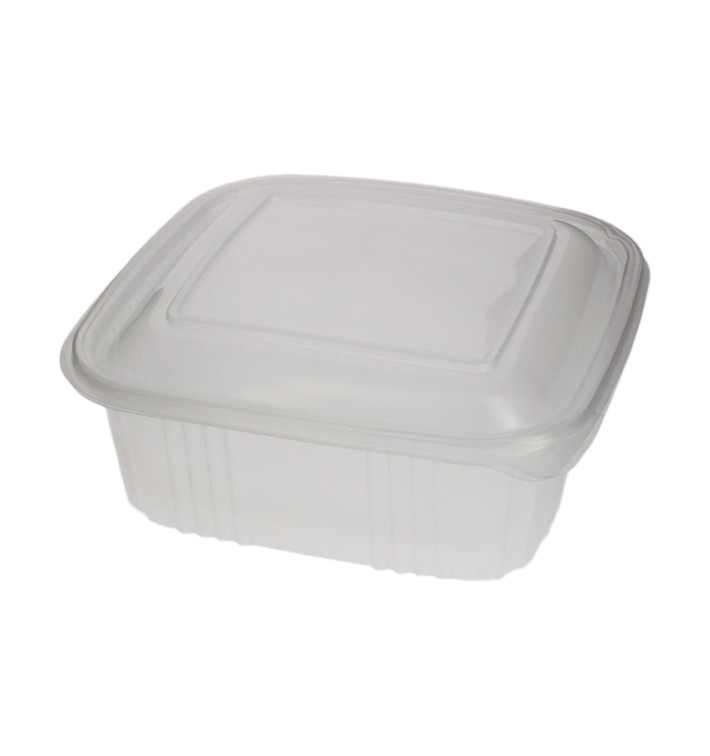 Plastic scharnierende Deli-Container microgolfbaar PP Vierkant 1000ml (100 stuks) Plastic scharnierende Deli-Container microgolfbaar PP Vierkant 1000ml (100 stuks)