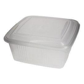 Plastic scharnierende Deli-Container microgolfbaar PP Vierkant 2000ml (50 stuks) 