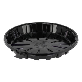 Plastic Cakeplak Container APET Zwart Ø16cm (35 Stuks)