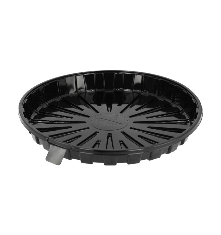 Plastic Cakeplak Container APET Zwart Ø20cm (210 Stuks) Plastic Cakeplak Container APET Zwart Ø20cm (210 Stuks)