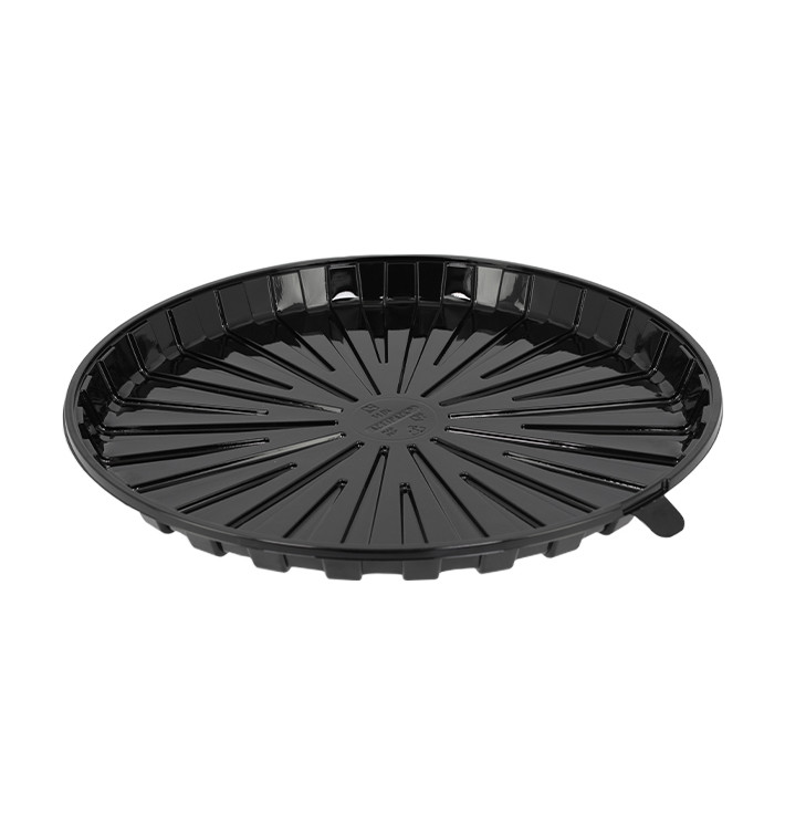 Plastic Cakeplak Container APET Zwart Ø31cm (90 Stuks) Plastic Cakeplak Container APET Zwart Ø31cm (90 Stuks)