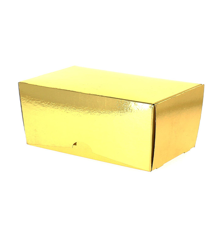 Papier bakkerij doos goud 19x11x8,5cm 1000g (100 stuks) Papier bakkerij doos goud 19x11x8,5cm 1000g (100 stuks)