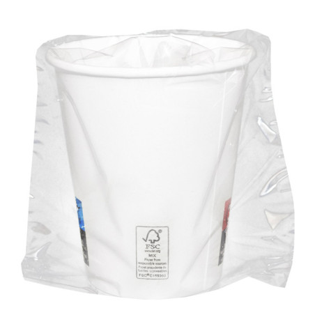 Verpackt kartonnen beker 9 Oz/280ml Wit Ø8,1cm (30 stuks)