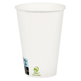 Papieren beker wit 12Oz/385ml Ø9,0cm (1000 stuks)