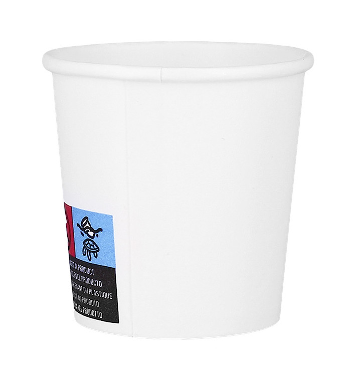 Papieren beker wit ECO 4Oz/120ml Ø6,2cm (100 Stuks) Papieren beker wit ECO 4Oz/120ml Ø6,2cm (100 Stuks)