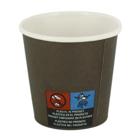 Papieren beker 4Oz/120ml Bruin Ø6,2cm (100 stuks) 