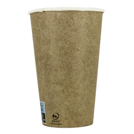 Papieren beker Kraft 12Oz/360ml Ø7,5cm (55 stuks) 