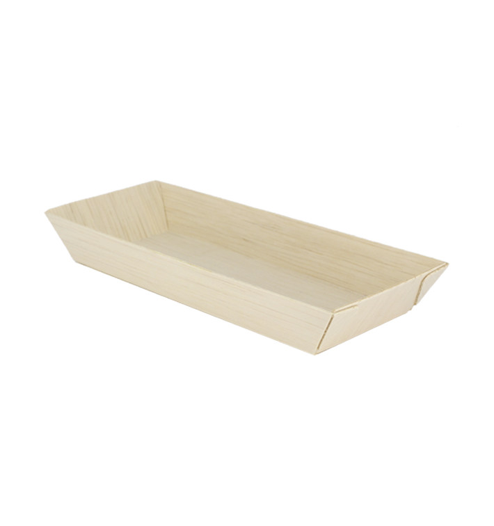 Houten dienblad 21,5x8,5x2,8cm 350ml (100 stuks) Houten dienblad 21,5x8,5x2,8cm 350ml (100 stuks)