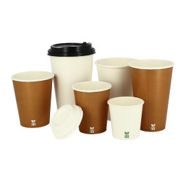 Plastic-Vrije Papieren Beker 14 Oz/420ml "Caramel" Ø9cm (1.000 Stuks)