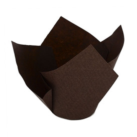 Cupcake vorm voering tulpvorm "Twist" bruin Ø5x6,5/9,8cm (300 stuks)