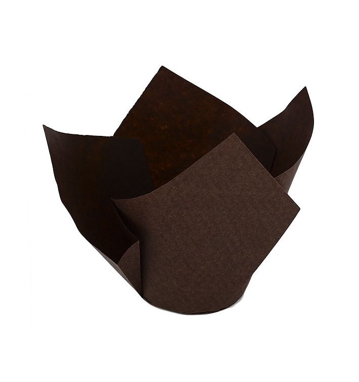 Cupcake vorm voering tulpvorm "Twist" bruin Ø5x6,5/9,8cm (2.000 stuks) Cupcake vorm voering tulpvorm "Twist" bruin Ø5x6,5/9,8cm (2.000 stuks)