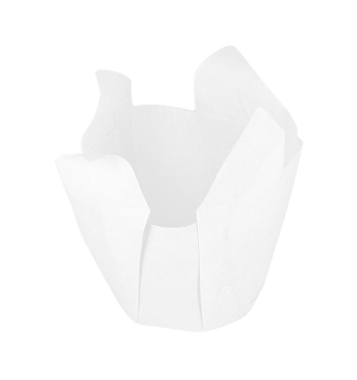 Cupcake vorm voering tulpvorm wit Ø5x5/8cm (125 stuks) Cupcake vorm voering tulpvorm wit Ø5x5/8cm (125 stuks)