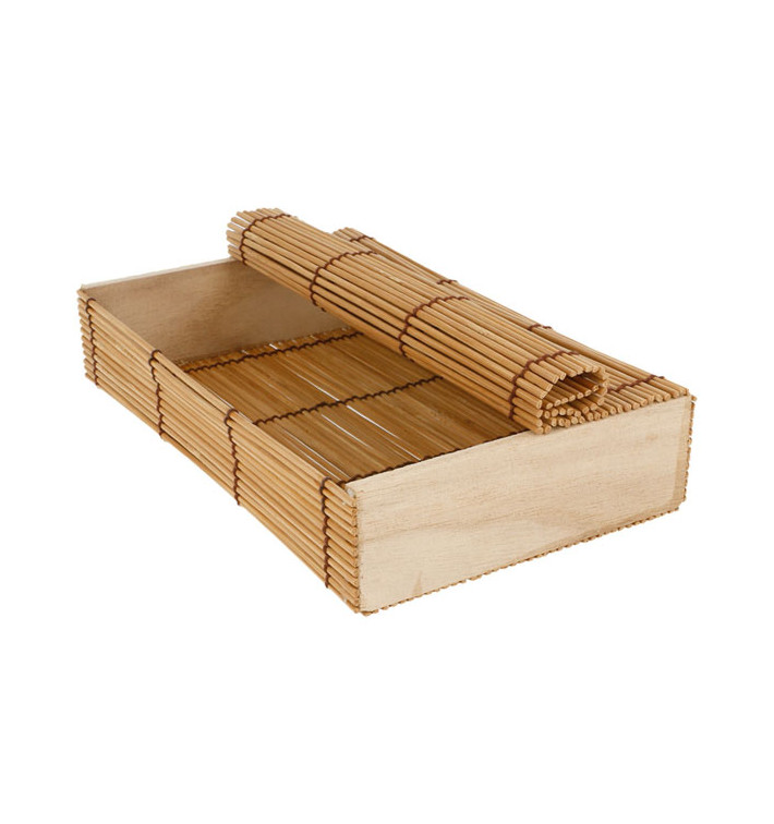 Bamboe sushi Container 23x13x4,5cm (1 stuk) Bamboe sushi Container 23x13x4,5cm (1 stuk)