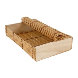 Bamboe sushi Container 23x13x4,5cm (24 stuks)