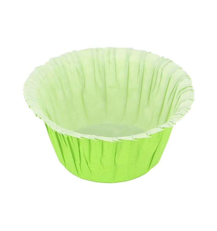 Cupcake vorm voering groen 4,9x3,8x7,5cm (500 stuks) Cupcake vorm voering groen 4,9x3,8x7,5cm (500 stuks)