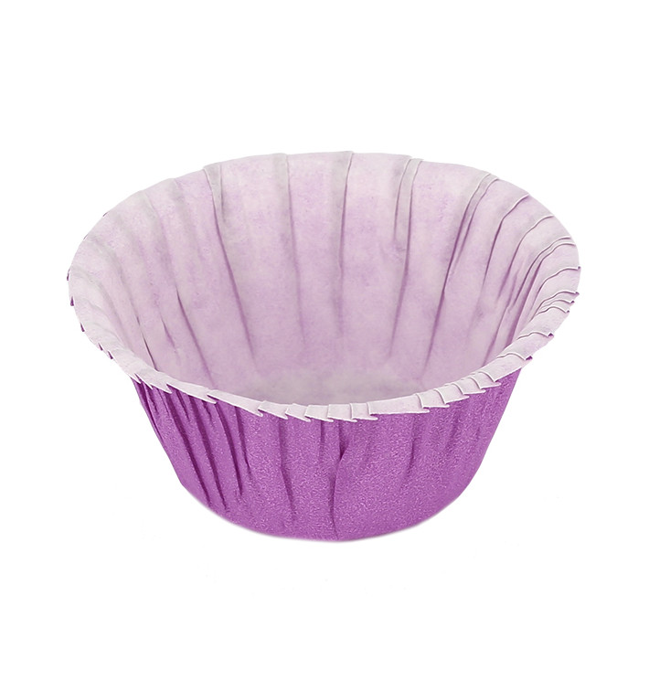 Cupcake vorm voering paars 4,9x3,8x7,5cm (500 stuks) Cupcake vorm voering paars 4,9x3,8x7,5cm (500 stuks)