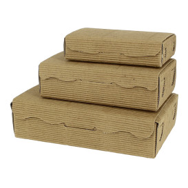 Papier bakkerij doos kraft 14x8x3,5cm 250g (100 stuks) 