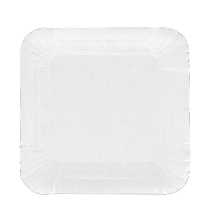 Papieren dienblad Vierkant wit 13x13cm (100 stuks) Papieren dienblad Vierkant wit 13x13cm (100 stuks)