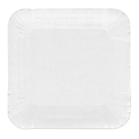 Papieren dienblad Vierkant wit 13x13cm (1200 stuks)