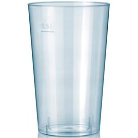 Plastic PS beker Geïnjecteerde glascider transparant 500 ml (30 stuks)