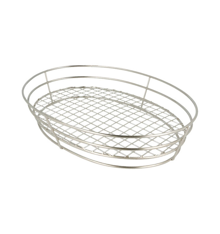 Ovale stalen mand zilver 28x20,5x5,7cm (24 stuks) Ovale stalen mand zilver 28x20,5x5,7cm (24 stuks)
