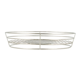 Ovale stalen mand zilver 28x20,5x5,7cm (1 stuk) 