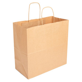 Papieren zak met handgrepen kraft bruin 90g 32+16x31cm (50 stuks)