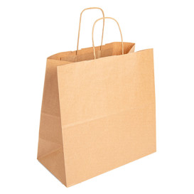 Papieren zak met handgrepen kraft bruin 90g 32+16x31cm (50 stuks)
