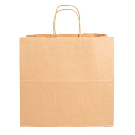 Papieren zak met handgrepen kraft bruin 90g 32+16x31cm (50 stuks)