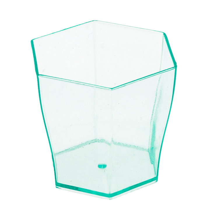 Plastic PS proefbeker Zeshoekige vorm Water groen 60ml (864 stuks) Plastic PS proefbeker Zeshoekige vorm Water groen 60ml (864 stuks)