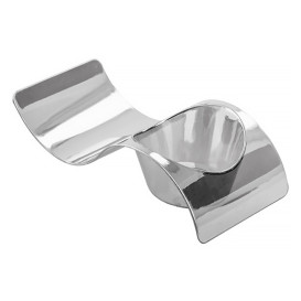 Proeving Plastic bord PS "Ola" zilver 9,5x4,2cm (50 stuks) 