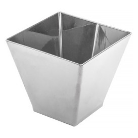 Proeving plastic kom PS zilver groot maat 7x7x5,5cm (50 stuks)