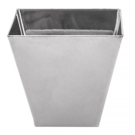 Proeving plastic kom PS zilver groot maat 7x7x5,5cm (50 stuks)