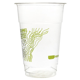 Stof gebaseerd op Maizena PLA beker  "groen Stripe" 295ml (50 stuks) 