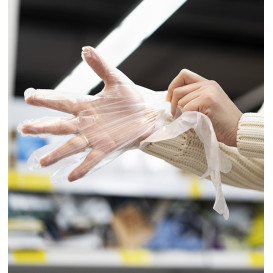 Plastic handschoenen grof PE transparant (100 stuks)