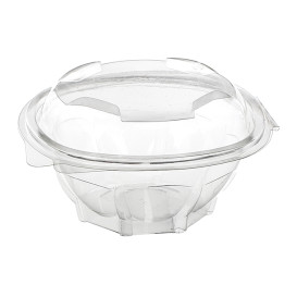 Plastic scharnierende Saladekom PET Rond vormig 500ml (300 stuks)