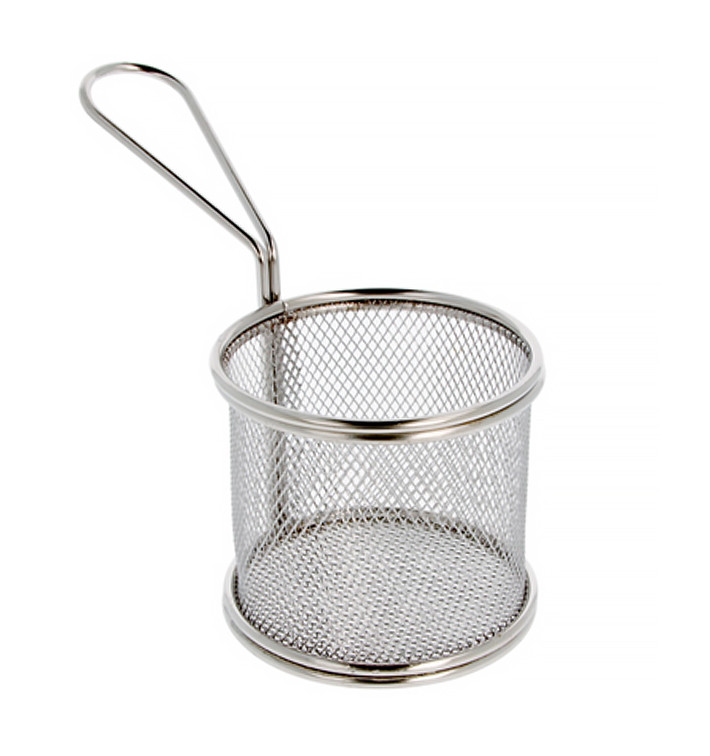 Bediening mini frituurpan dienblad van staal 9,3x8,5cm (1 stuk) Bediening mini frituurpan dienblad van staal 9,3x8,5cm (1 stuk)
