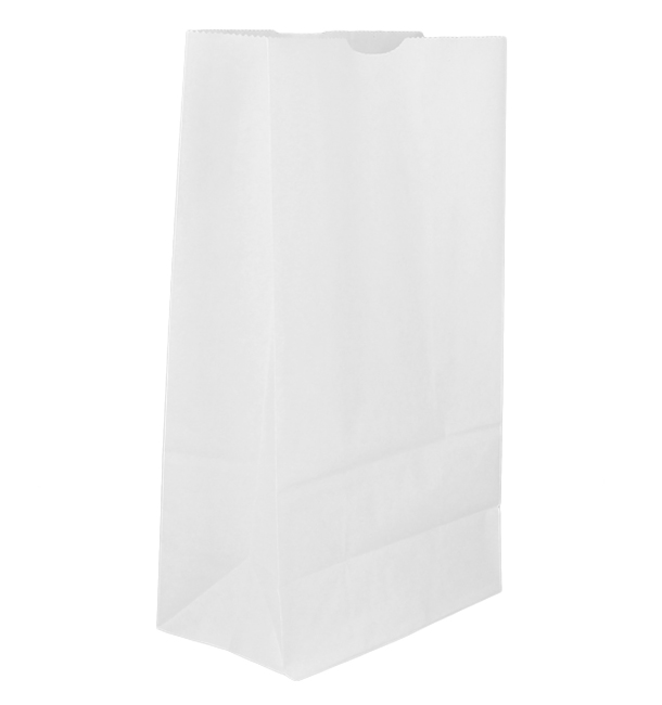 Papieren zak zonder handvat kraft wit 50g/m² 15+9x28cm (25 stuks)